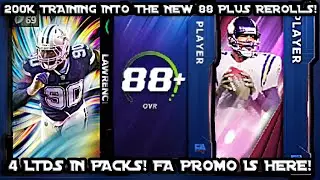 *BIG PULLS* 200K TRAINING INTO THE 88+ FREE AGENCY REROLLS! 4 LTDS IN PACKS! FREE 95! MADDEN 22