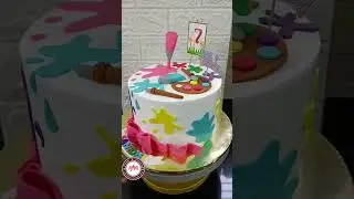 Painting theme cake / Cake Design ideas #shorts #cakedesign #painting #themecake #youtubeshorts