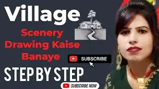  Village Scenery Drawing Kaise Banaye | Step by Step Easy Drawing Tutorial