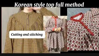 Korean style top full cutting and stitching method #fypp #koreantop #topdesighn #kidstop