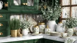English Cottage Kitchen Tour: Green & White Winter Decor That Feels Fresh After Christmas