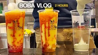 Making Bubble Tea At Boba Shop 2 Hour Compilation | Boba Café Vlog | ASMR #boba #bubbletea #asmr