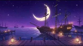 Night Harbor Ambience 🌙 Deep Sleep & Relaxation with Soothing Water Sounds