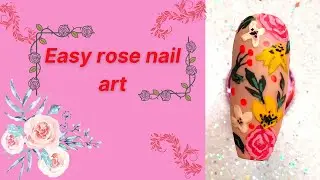 Easy rose nail art / #shorts