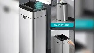 A must-have product!&nbsp;Wastebasket 20-liter Trash Can Stainless Steel Large Kitchen Garbage Can Smar