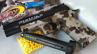 OPS M.R.P. CAL.45 (Hi-CAPA 5.1) Spring Type Airsoft Pistol Review and Testfire