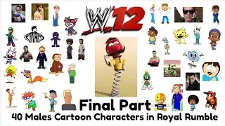WWE 2k12 : 40 Males Cartoon Characters in Royal Rumble (Round 16) Final Part
