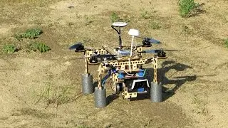 X-Copter Первый полет и первый краш самодельного фанерного квадрокоптера.