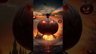 Halloween Version of Helicopter fly in sky Spooky Night Adventure #Halloween #Helicopter #Fly