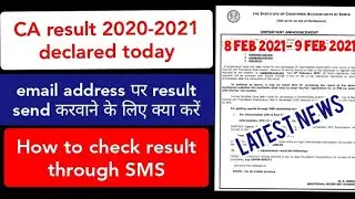 ICAI CA result 2020-2021|| CA intermediate & foundation exam result date || how to check your result
