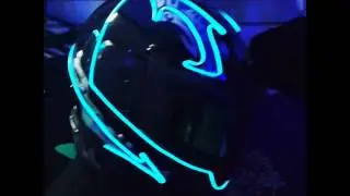 cascos de moto led con cable luminocente