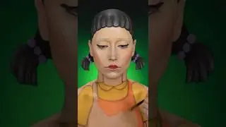 Squid Game doll makeup tutorial 🪤 #squidgame #makeuptutorial #sfxmakeup