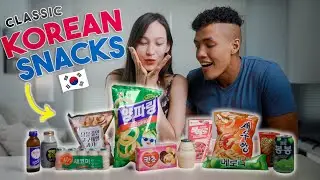 Half-Koreans Try Classic KOREAN SNACKS from Childhood!