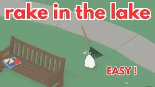 HOW TO put the rake in the lake Untitled Goose game TUTORIAL garden quest Untitled Goose guide