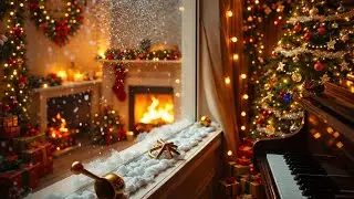 A Cozy Christmas Evening ❄️ Smooth Jazz by the Fireplace | 1 Hour
