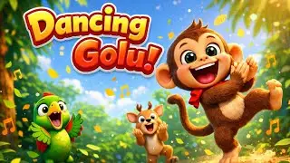 Dancing Golu Monkey 🐒 | Funny Hindi Kids Cartoon Song | Jungle Dance Rhymes #cartoon #nurseryrhyme 