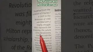 The Puritan and Restoration age #net #jrf #exam #englishliterature #books