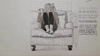 펜 드로잉 / 사람과 가구