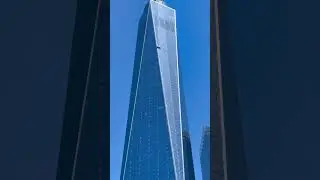 Window Washer Hangs from Top of One World Trade! 😳🧼 #NYC #shorts