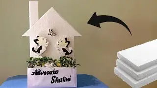 Budget friendly 🤩creative Thermocol Name Board | Easy DIY Decoration Craft ideas🎨 Best out of waste