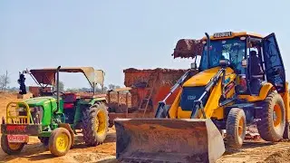 jcb 3dx Eco Backhoe Loading Compost Mud in Stuck Tractor Review Power Test massey Ferguson 245 