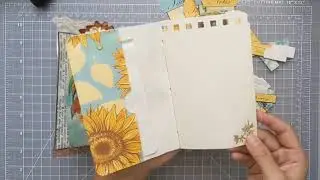 Flip Through of Handmade Country Vintage Style Junk Journal Folio using Digital Printable Kits