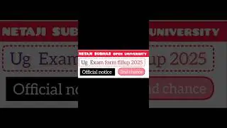 📌UG exam form fill up 2025 2 nd chance #nsou_exam