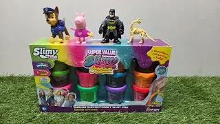 Slime play with Peppa, Superman and Romeo