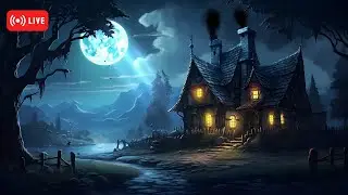 🎃 Halloween Night Ambience🎃 Cozy & Spooky Background sounds. Live Stream | Halloween Aesthetic Loop