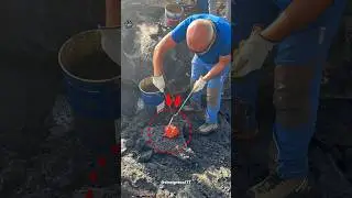 Making an Ashtray from Volcano Lava Is Extremely Dangerous 🥣 #shorts #ashtray #valcano