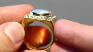 Ethiopian Welo Natural Opal 18k Gold Ring Men's Jewelry Custom Design #1326