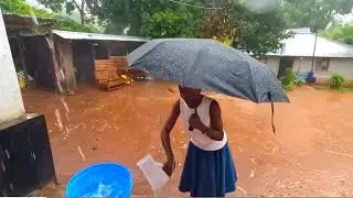 A Beautiful Rainy Morning 🌧️ in an African Village #cooking a Survival Meal with Our Youngest Wives