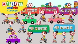 Count Buses, Cars and Bicycles! | Numbers & Shapes with Akili and Me | African Educational Cartoons