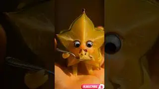 Starfruit x Persimmon | Tiny Bite Macro (AI Animation) #shorts