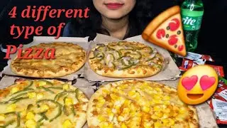 MUKBANG EATING 4 DIFFERENT TYPE OF PIZZA & SPRITE | ASMR | EATING SHOW | PIZZA EATTING | 