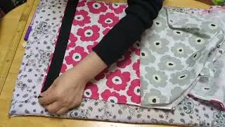 DAISOさん手ぬぐい!高見え!リバーシブルバッグ、A4ファイル入るの作ったよ。