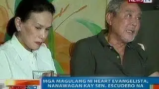 NTG: Mga magulang ni Heart Evangelista, nanawagan kay Sen. Escudero na layuan ang kanilang anak