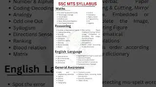 ssc mts syllabus 2023