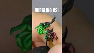 Green OSL effect on a Nurgling miniature #warhammer40k #warhammer #warhammer40000
