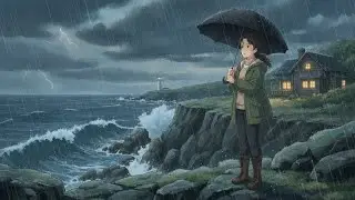 Stormy Coastal Family Moments 🌧️ | Ghibli-Style Animation | Rainy ASMR Cooking