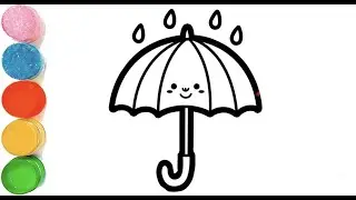 Cute Umbrella ☔ Drawing, Painting & Coloring For Kids and Toddlers_Child art