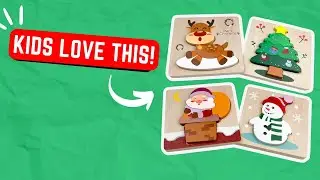 ANDITOY 4 Wooden Puzzles for Kids | Christmas, Easter, and Halloween Designs!