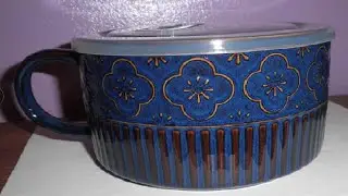 Extra Large Soup Bowl with Handle, 39 Ounces Ceramic Bowl with Lid, 6 Inch Microwave Ramen Bowl Soup