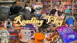READING VLOG | catching up on my goodreads goal, witchy books, journaling, and halloween vibes 📚🎃