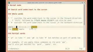 Search word under/next to the cursor