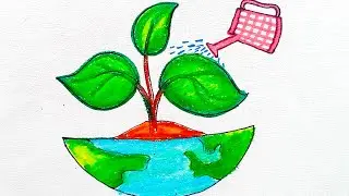 World Nature Conservation Day Drawing || How to Draw Nature Conservation Day Poster Easy Steps
