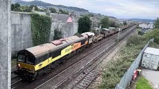 Colas rail freight 66850 + 66849 at Inverness to strathcarron