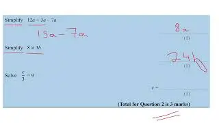 Collect like terms Algebra KS3 Mathematics