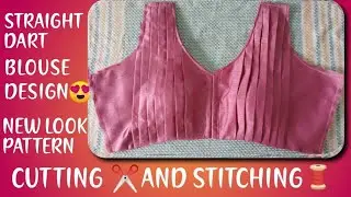 Straight Dart blouse design cutting✂️ and stitching🧵 ❤