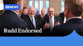 PM heads home, throwing support behind ambassador Kevin Rudd | ABC NEWS